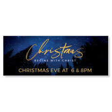 Night Sky Gold Script Christmas 