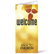 Back to Church Welcomes You Orange Leaves 