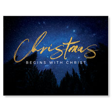 Night Sky Gold Script Christmas 