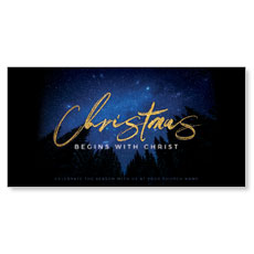 Night Sky Gold Script Christmas 