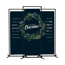 Christmas Floral Wreath Triptych 