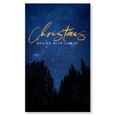 Night Sky Gold Script Christmas 