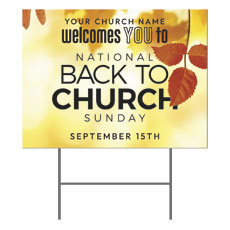 Back to Church Welcomes You Orange Leaves 